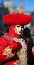 Venice, VE, Italy - February 13, 2024: maske person Venetian Carnival