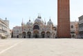 Venice, VE, Italy - May 18, 2020: St. Mark Square called Piazza Royalty Free Stock Photo