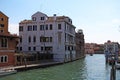 Venice Venezia Italy 2019 march city view from ship. Renaissance Buildings in sea