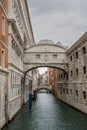 Venice, water canal. Walls of old tenement houses on the banks of the canal. Royalty Free Stock Photo