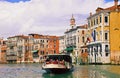 Venice,waterbus crossing Grand Canal Royalty Free Stock Photo