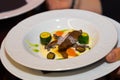 Gourmet food plate, venison with vegetables