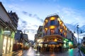 Venizelou St, at night, Larissa, Greece. Royalty Free Stock Photo