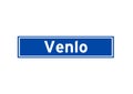 Venlo isolated Dutch place name sign. City sign from the Netherlands.