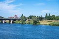 Venlo, Limburg, The Netherlands - Bridge over the river Maas against blue sky