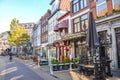 Venlo, Limburg, Netherlands - October 13, 2018: Street with cafes, restaurants, and bars in the historical center of the Dutch