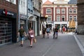 Venlo, Limburg, The Netherlands- People walking through the shopping streets in old town