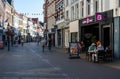 Venlo, Limburg, The Netherlands - Shopping street with restaurants in old town