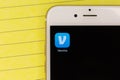 Venmo mobile payment service app icon on the smartphone screen