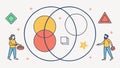 Venn diagram illustration, logical sets and overlapping circles design vector design Generative AI