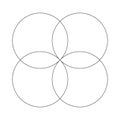 Venn diagram vector chart four circle line style