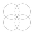 Venn diagram vector chart four circle line style