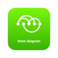 Venn diagramm icon green vector Royalty Free Stock Photo