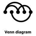 Venn diagramm icon, simple style. Royalty Free Stock Photo