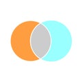 Venn maths vector diagram, color modern icon - white background