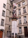 The Vennerbrunnen, or Banner Carrier or Vexillum Fountain, in the Old City of Bern, Switzerland Royalty Free Stock Photo