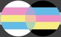 Venngender flag illustration. Mathematical intersection of two genders.