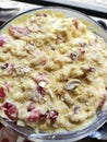 vennila mixed fruit custard with milk Royalty Free Stock Photo