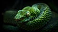 Venomous snake on a black background Royalty Free Stock Photo