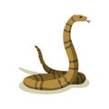 Venomous snake. Danger color animal. Poisonous reptile crawl. Decorative character, wildlife nature animal