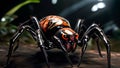 a venomous spider with its fangs exposed crawling Royalty Free Stock Photo