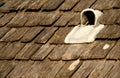 A vent on a traditional wooden roof. Royalty Free Stock Photo