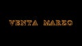 Venta marzo fire text effect black background