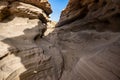 Ventifact rock formations caused by wind at La Pared Beach, Fuerteventura Royalty Free Stock Photo