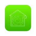 Ventilated home icon green vector Royalty Free Stock Photo