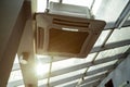 Ventilation and air conditioning systems in an industrial ceiling Royalty Free Stock Photo