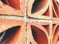 Ventilation hole fulfiled by decorative perforated bricks block