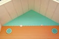 Ventilation on house. Whole house ventilation systems. Ways to ventilate your home. Air grate turquoise color on Royalty Free Stock Photo