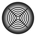Ventilation icon. Fan grille symbol. Circular black pattern. Airflow indicator graphic. Royalty Free Stock Photo