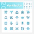 Ventilation light blue icons