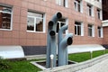 Several pipes stick out of the ground ventilate the room Royalty Free Stock Photo