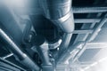 Ventilation pipes ducts of industrial air condition Royalty Free Stock Photo