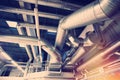 Ventilation pipes and ducts of industrial air condition Royalty Free Stock Photo