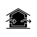 Ventilation system black glyph icon Royalty Free Stock Photo