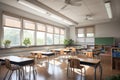 ventilation system in a classroom, bringing fresh air and removing stale air to keep students healthy