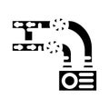 ventilation system glyph icon vector illustration