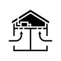 ventilation system glyph icon vector illustration Royalty Free Stock Photo