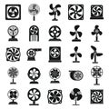 Ventilator propeller icons set, simple style