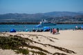 Ventura, California, United States - July 24, 2020:The luxury motor super yacht \
