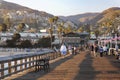 Ventura, California, United States - June 24 2012: People walking along Ventura Pier at sunset Royalty Free Stock Photo