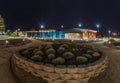 Contemporay landscaping decorate the local city college.