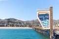 Ventura Historic Pier wooden sign in Los Angeles, USA