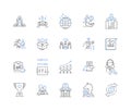 Venture appraisal line icons collection. Valuation, Risk, ROI, Due diligence, Funding, Analysis, Investment vector and