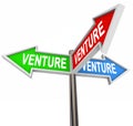 Venture Arrow Signs Choose Best Business Startup Model Idea