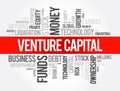 Venture Capital - form of investment in early-stage companies with strong growth potential, word cloud concept background