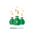 Venture capital, fundraising concept, business loan, company expenses, mutual fund, vector icon Royalty Free Stock Photo